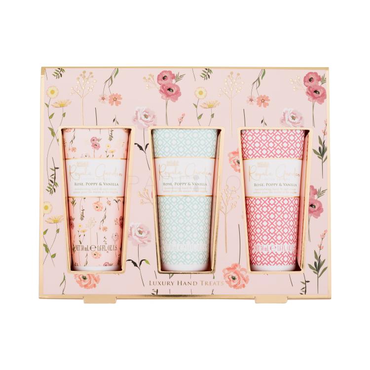 Baylis &amp; Harding Royale Garden Luxury Hand Treats Poklon set krema za ruke Royale Garden Royale Garden Rose, Poppy &amp; Vanilla 3 x 50 ml