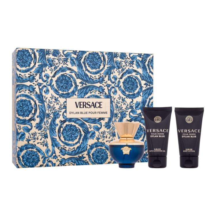 Versace Pour Femme Dylan Blue Poklon set parfemska voda 50 ml + losion za tijelo 50 ml + gel za tuširanje 50 ml