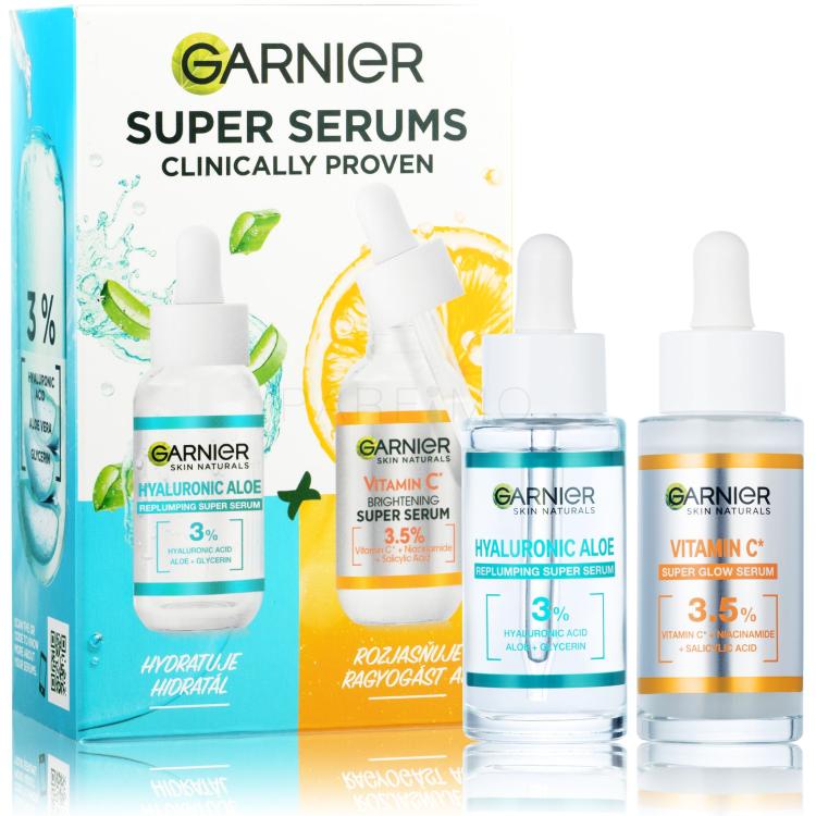 Garnier Skin Naturals Super Serums Poklon set serum za lice Skin Naturals Vitamin C 30 ml + serum za lice u Skin Naturals Hyaluronic Aloe 30 ml