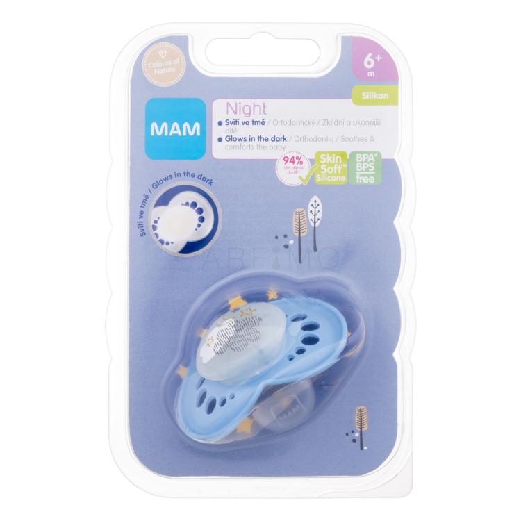 MAM Night Silicone Pacifier 6m+ Sky Duda za djecu 1 kom