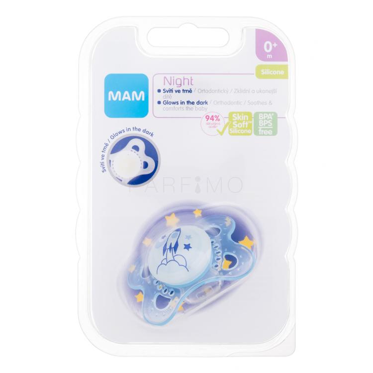 MAM Night Silicone Pacifier 0m+ Rocket Duda za djecu 1 kom