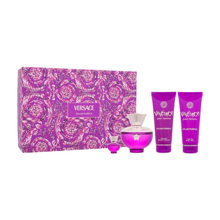 Versace Pour Femme Dylan Purple Poklon set parfemska voda 100 ml + parfemska voda 5 ml + gel za tuširanje 100 ml + losion za tijelo 100 ml