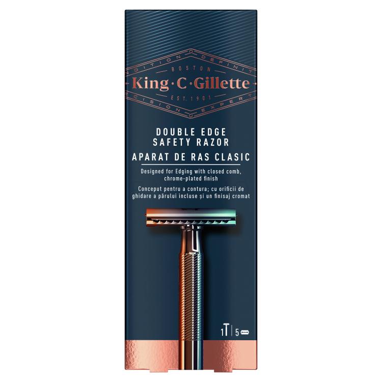 Gillette King C. Double Edge Safety Razor Aparat za brijanje za muškarce set