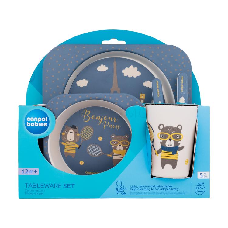 Canpol babies Bonjour Paris Tableware Set Blue Zdjelica za djecu set oštećena kutija