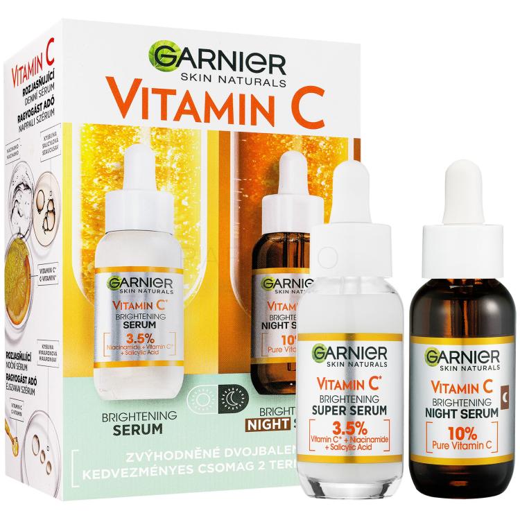 Garnier Skin Naturals Vitamin C Poklon set dnevni serum za lice Skin Naturals Vitamin C Brightening Super Serum 30 ml + noćni serum za lice Skin Naturals Vitamin C Brightening Night Serum 30 ml