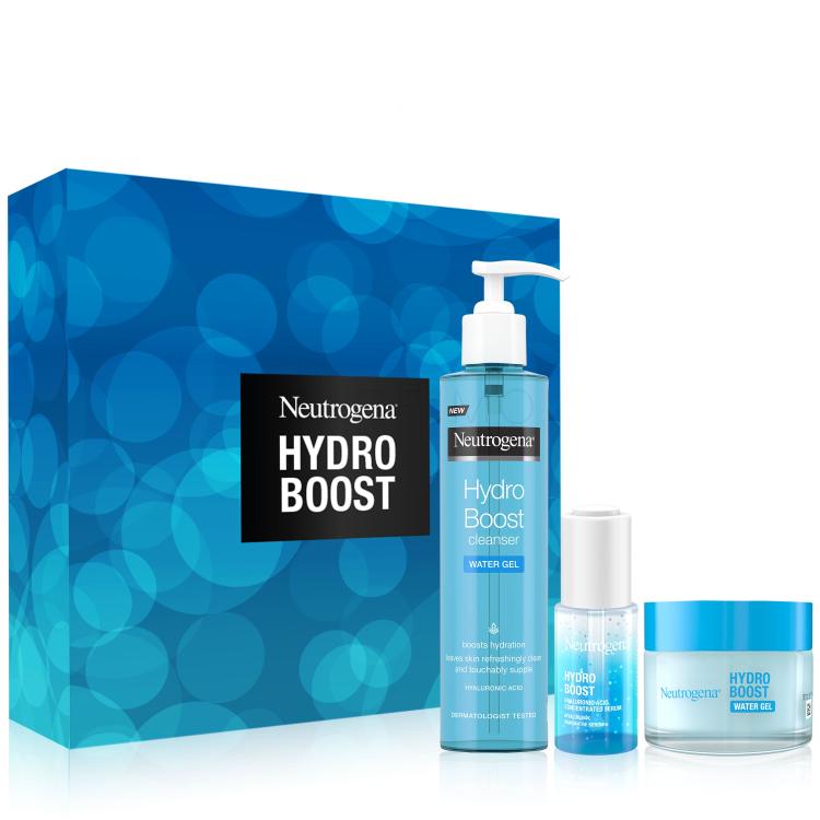 Neutrogena Hydro Boost Gift Set Poklon set hidratantni gel za lice Hydro Boost Water Gel 50 ml + serum za lice Hydro Boost Hyaluronic Acid Concentrated Serum 15 ml + gel za čišćenje lica Hydro Boost Water Gel Cleanser 200 ml