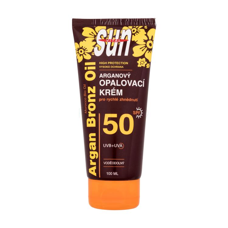 Vivaco Sun Argan Bronz Oil Tanning Cream SPF50 Proizvod za zaštitu od sunca za tijelo 100 ml