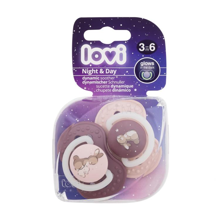 LOVI Night &amp; Day Dynamic Soother Girl 3-6m Duda za djecu 2 kom