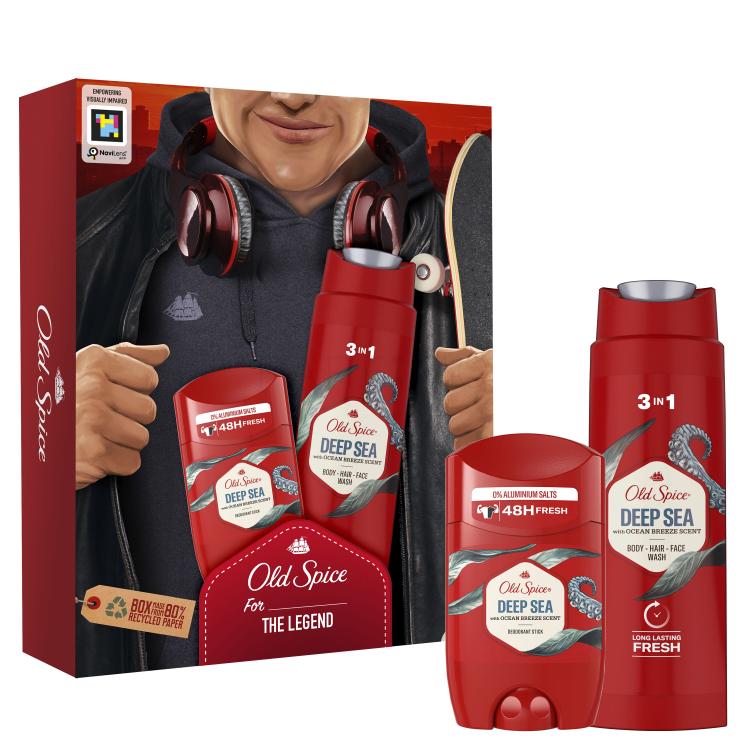 Old Spice Deep Sea Poklon set deostick 50 ml + gel za tuširanje 3u1 250 ml