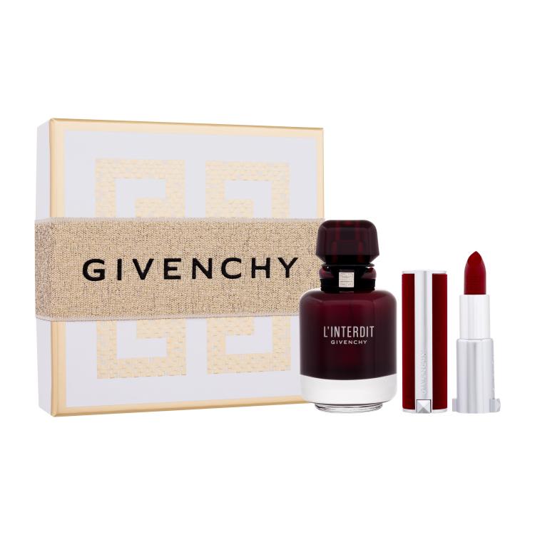 Givenchy L&#039;Interdit Rouge SET1 Poklon set parfemska voda 50 ml + ruž za usne Le Rouge Deep Velvet 3,4 g 37 Rouge Grainé