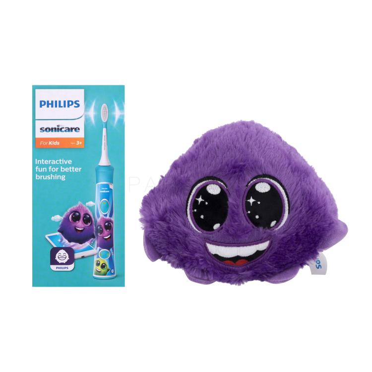 Set Sonična zubna četkica Philips Sonicare For Kids HX6322/04 Green + Igračka Philips Sonicare Plush Toy Sparkly Violet