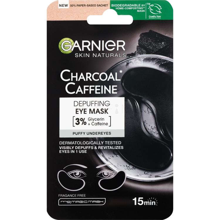 Garnier Skin Naturals Charcoal Caffeine Depuffing Eye Mask Maska za područje oko očiju za žene 5 g