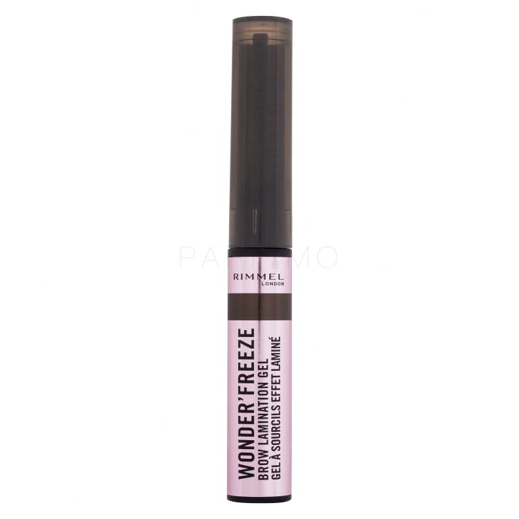 Rimmel London Wonder&#039;Freeze Brow Lamination Gel Gel za obrve i pomada za žene 6 g Nijansa 004 Deep Brown