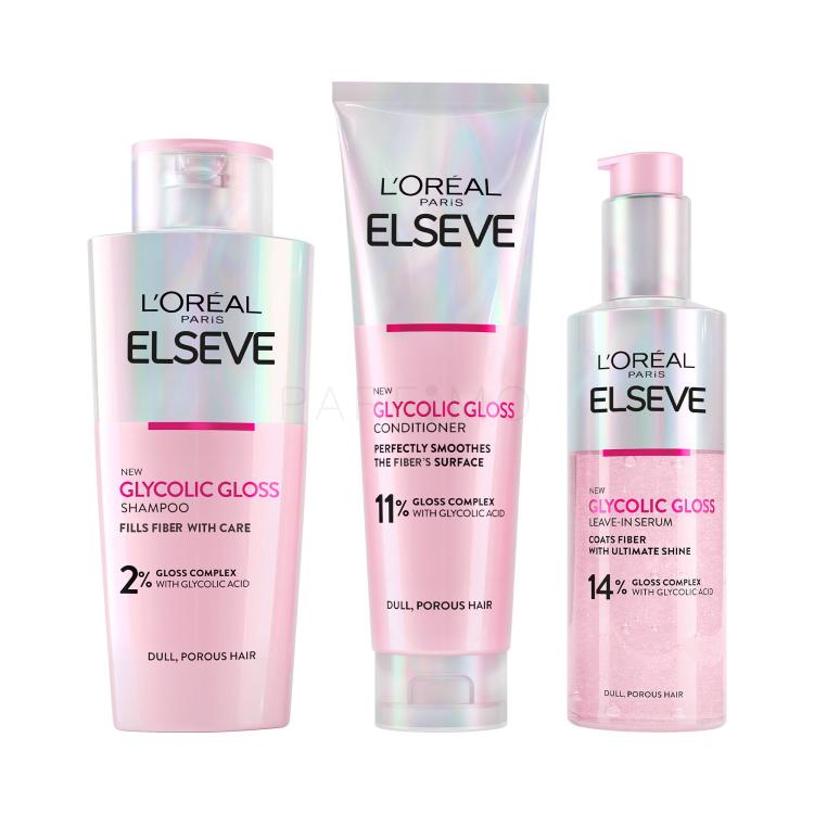 Set Serum za kosu L&#039;Oréal Paris Elseve Glycolic Gloss Leave-In Serum + Šampon L&#039;Oréal Paris Elseve Glycolic Gloss Shampoo + Regenerator L&#039;Oréal Paris Elseve Glycolic Gloss Conditioner