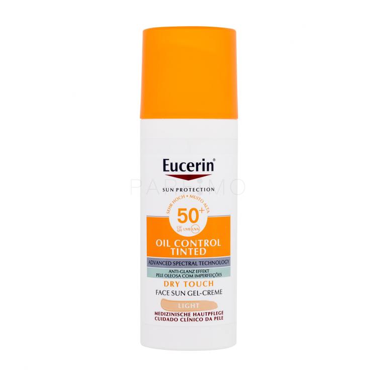 Eucerin Sun Oil Control Tinted Dry Touch Sun Gel-Cream SPF50+ Proizvod za zaštitu lica od sunca 50 ml Nijansa Light