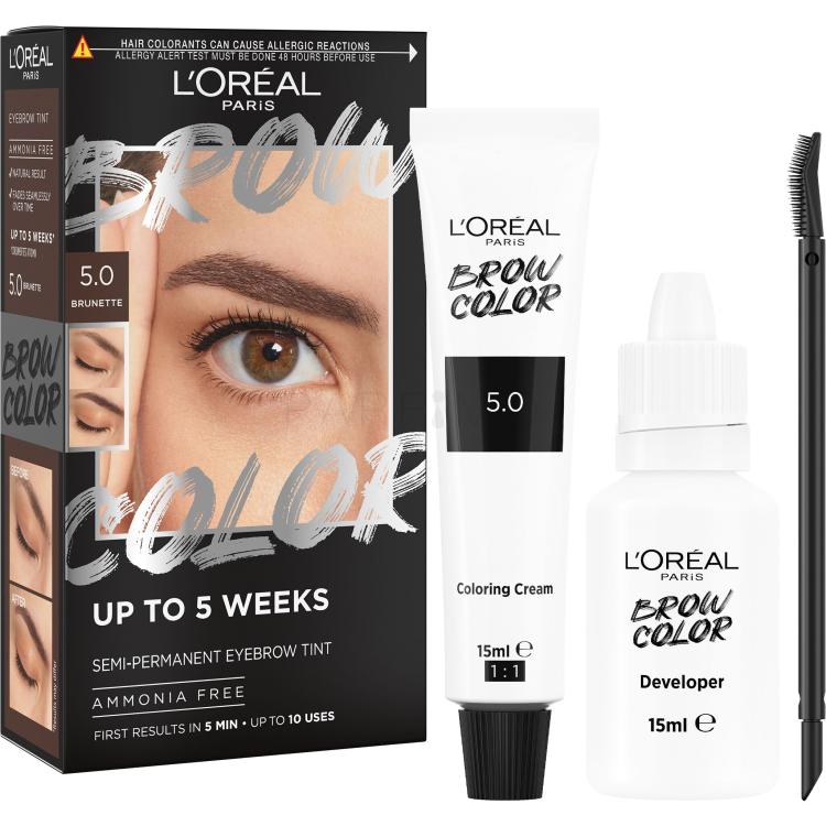 L&#039;Oréal Paris Brow Color Semi-Permanent Eyebrow Tint Boja za obrve za žene 1 kom Nijansa 5.0 Brunette