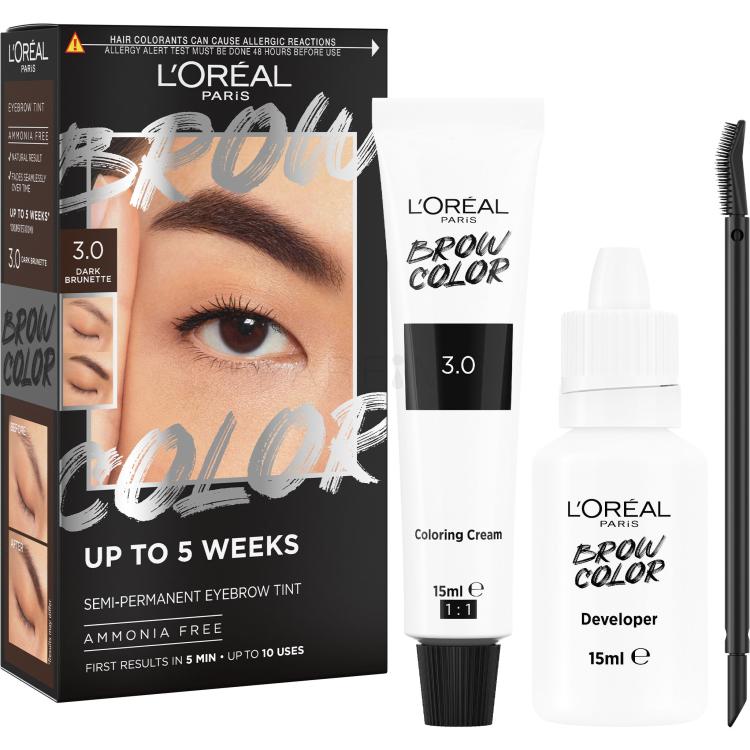 L&#039;Oréal Paris Brow Color Semi-Permanent Eyebrow Tint Boja za obrve za žene 1 kom Nijansa 3.0 Dark Brunette