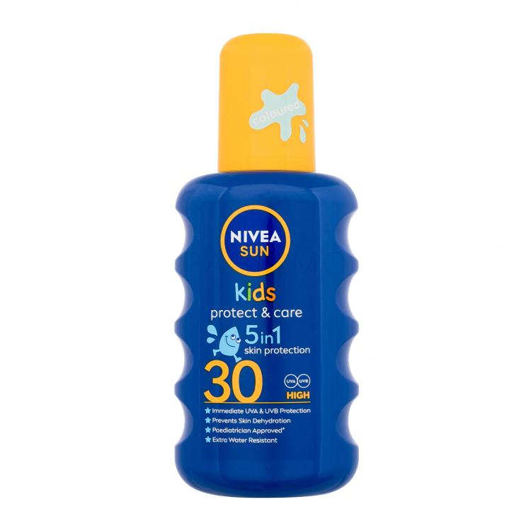 Nivea Sun Kids Protect &amp; Care Sun Spray 5 in 1 SPF30 Proizvod za zaštitu od sunca za tijelo za djecu 200 ml