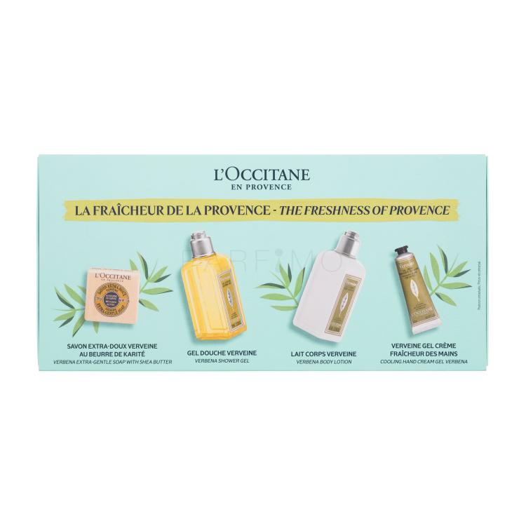 L&#039;Occitane Verveine (Verbena) The Freshness Of Provence Poklon set gel za tuširanje Verbena Shower Gel 70 ml + losion za tijelo Verbena Body Lotion 70 ml + krema za ruke Verbena Cooling Hand Cream Gel 30 ml + tvrdi sapun Verbena Extra-Gentle Soap 50 g