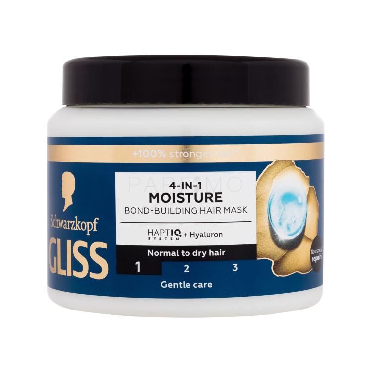 Schwarzkopf Gliss Moisture 4-in-1 Hair Mask Maska za kosu za žene 400 ml