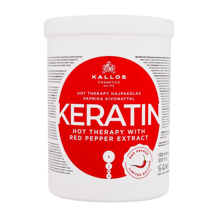 Kallos Cosmetics Keratin Hot Therapy With Red Pepper Extract Maska za kosu za žene 1000 ml