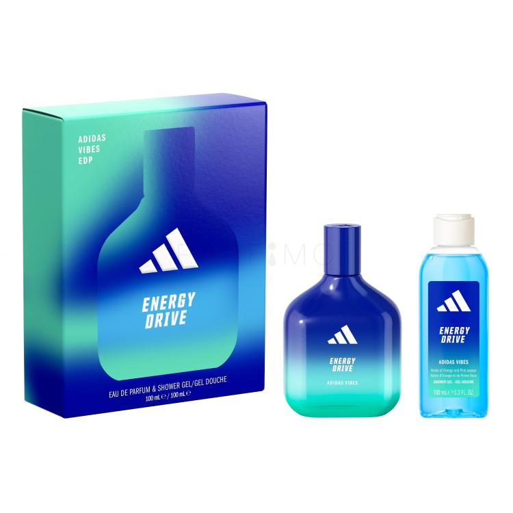 Adidas Vibes Energy Drive Poklon set parfemska voda 100 ml + gel za tuširanje 100 ml