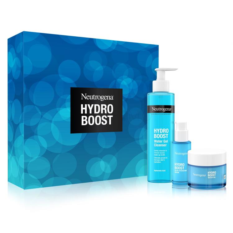 Neutrogena Hydro Boost Gift Set New Poklon set serum za kožu Hydro Boost Ultra-Hydrating Serum s hijaluronskom kiselinom 15 ml + gel za kožu Hydro Boost Hyaluronic Acid Water Gel 50 ml + gel za čišćenje kože Hydro Boost Water Gel Cleanser 200 ml