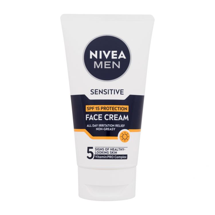 Nivea Men Sensitive Face Cream SPF15 Dnevna krema za lice za muškarce 75 ml