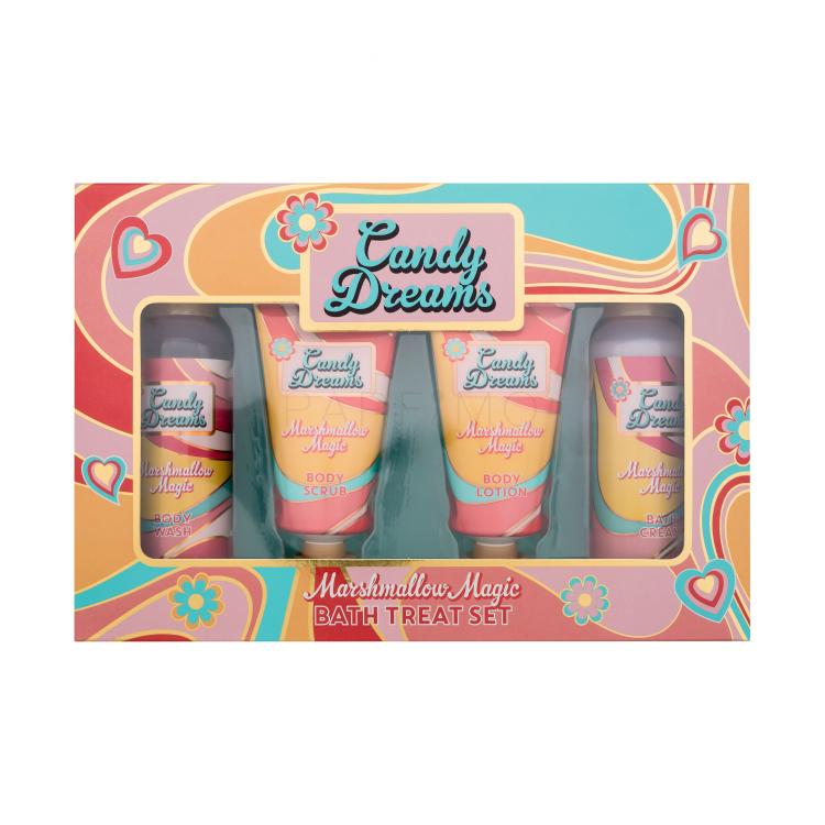 Xpel Candy Dreams Marshmallow Bath Treat Set Poklon set gel za tuširanje Marshmallow Magic 100 ml + piling za tijelo Marshmallow Magic 50 ml + mlijeko za tijelo Marshmallow Magic 50 ml + krema za kupanje Marshmallow Magic 100 ml