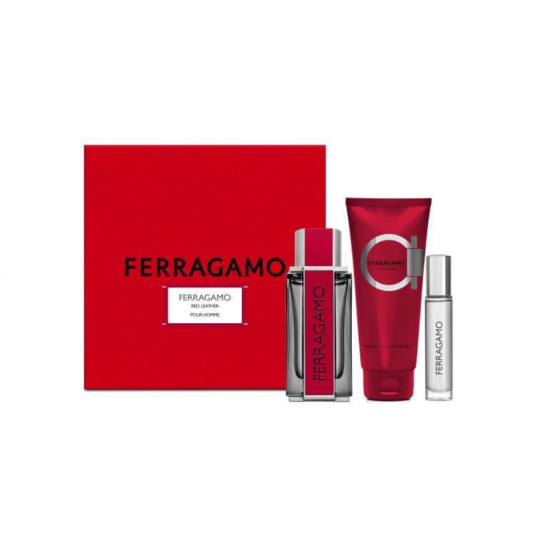 Ferragamo Ferragamo Red Leather Poklon set parfemska voda 100 ml + šampon i gel za tuširanje 100 ml + parfemska voda 10 ml