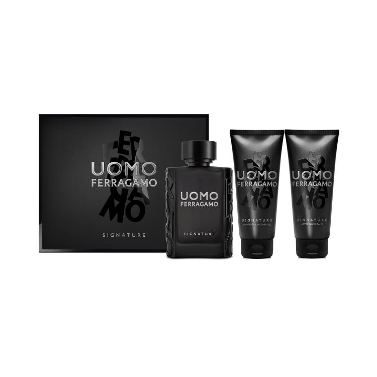 Ferragamo Uomo Signature Poklon set parfemska voda 100 ml + šampon i gel za tuširanje 100 ml + balzam poslije brijanja 100 ml