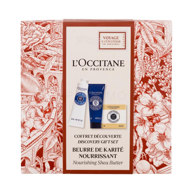 L&#039;Occitane Shea Butter Discovery Gift Set Poklon set krema za ruke Shea Butter Hand Cream 30 ml + krema za tijelo Shea Butter Ultra Rich Body Cream 20 ml + čvrsti sapun Shea Milk Extra Rich Soap 100 g