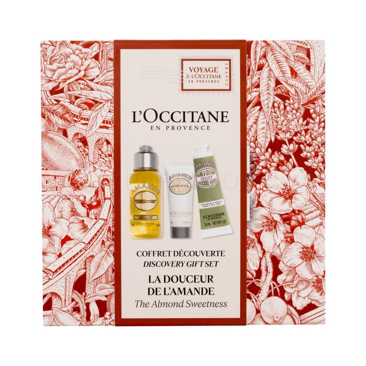 L&#039;Occitane Almond (Amande) Discovery Gift Set Poklon set ulje za tuširanje Almond Shower Oil 75 ml + krema za tijelo Almond Milk Concentrate 20 ml + krema za ruke Almond Delicious Hands 30 ml