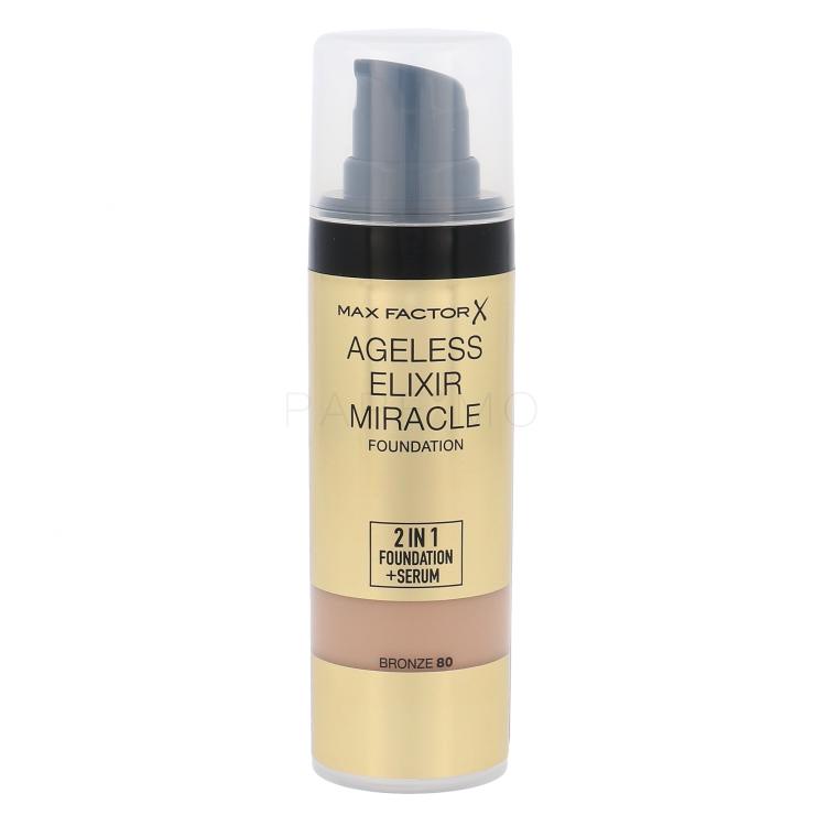 Max Factor Ageless Elixir 2in1 Foundation + Serum SPF15 Puder za žene 30 ml Nijansa 80 Bronze