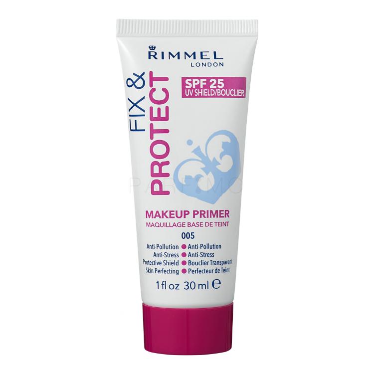 Rimmel London Fix &amp; Protect Makeup Primer SPF25 Podloga za make-up za žene 30 ml Nijansa 005